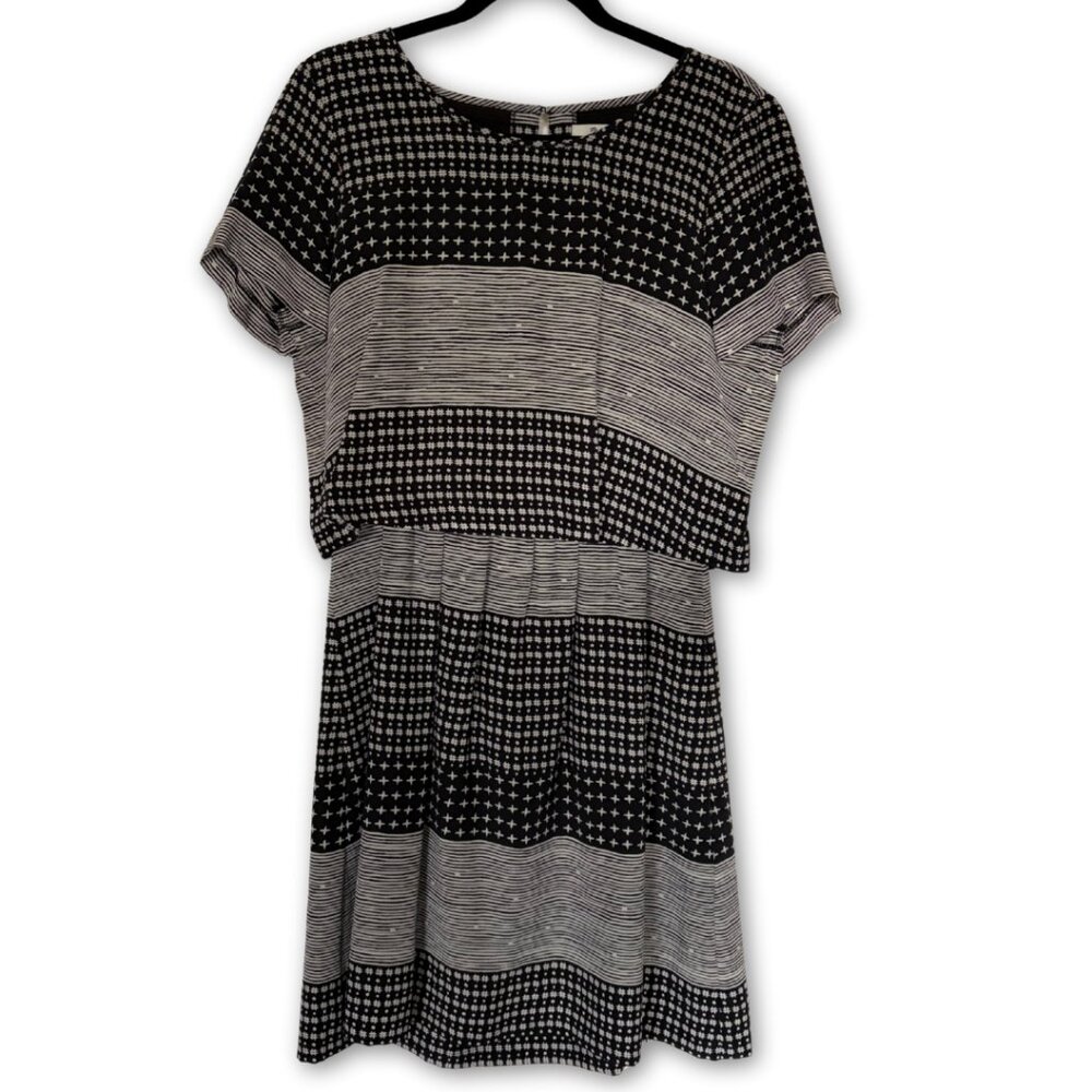 Madewell | Silk Mixed Print Open Back Dress - Size 6